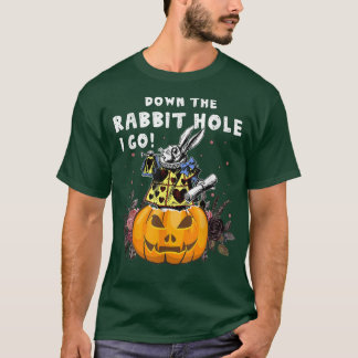 Vintager Stil Spuk Halloween Alice White Kaninchen T-Shirt