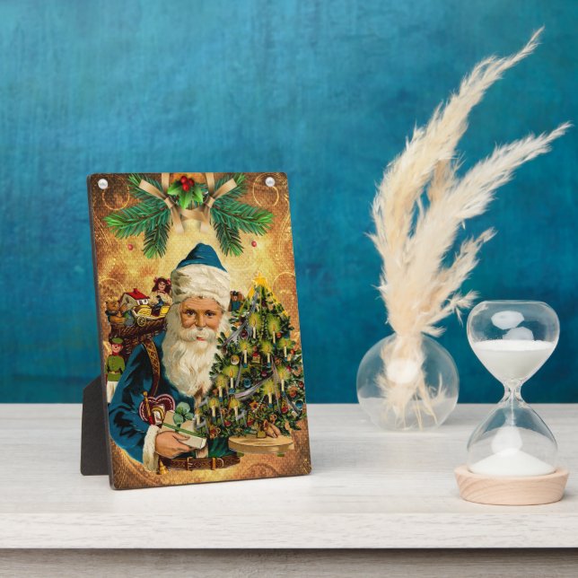 Vintager Stil St. Nikolaus (Weihnachtsmann) Weihna Fotoplatte (Seite)