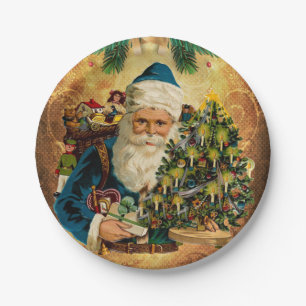 Vintager Stil St. Nikolaus (Weihnachtsmann) Weihna Pappteller