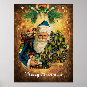 Vintager Stil St. Nikolaus (Weihnachtsmann) Weihna Poster