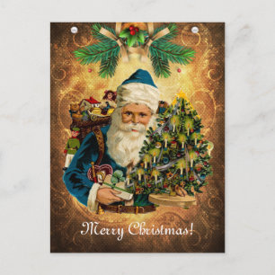 Vintager Stil St. Nikolaus (Weihnachtsmann) Weihna Postkarte