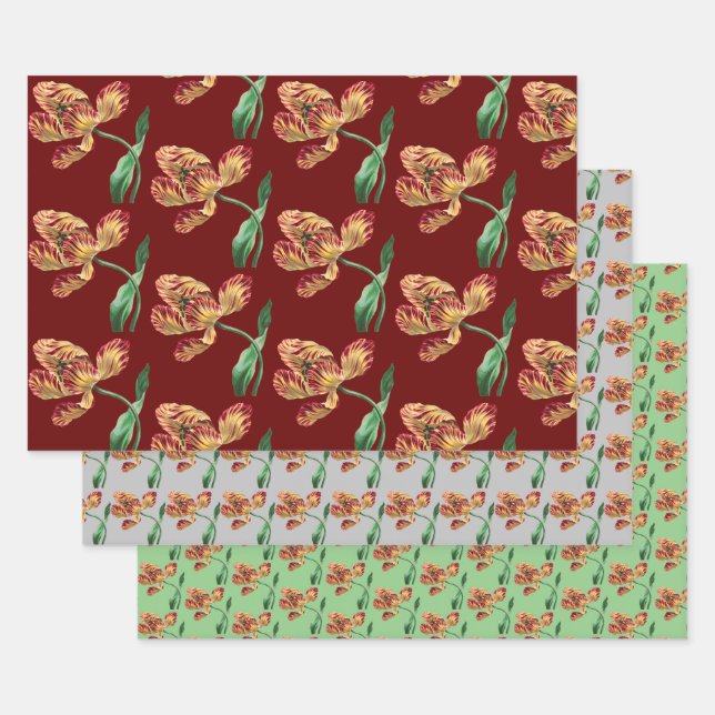 Vintager Stil Tulip Blume Wrap Craft Papier (Set)
