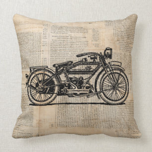 Vintager Stil von Motorrädern Kissen