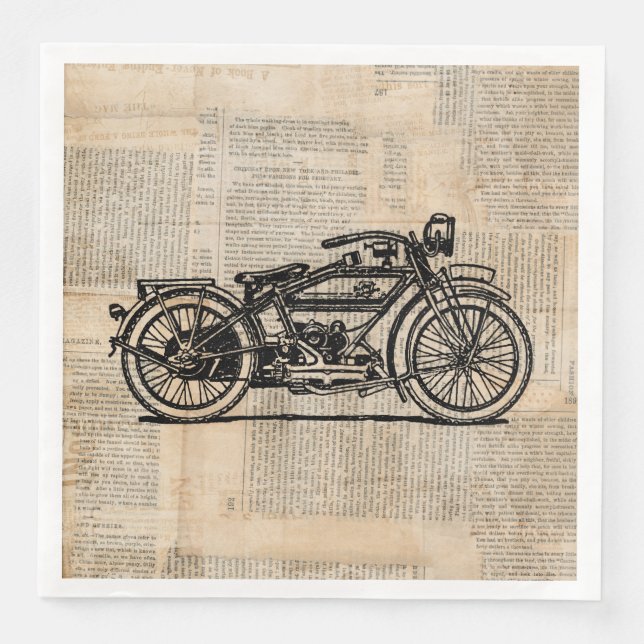 Vintager Stil von Motorrädern Serviette (Vorderseite)