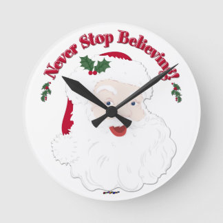 Vintager Stil - Weihnachten darf nie aufhören zu g Runde Wanduhr