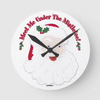 Vintager Stil Weihnachten trifft mich unter dem Mi Runde Wanduhr
