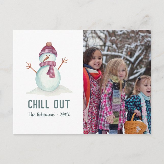 Vintager Stil Winterweihnachtsfamilie Foto Feiertagspostkarte (Vorderseite)