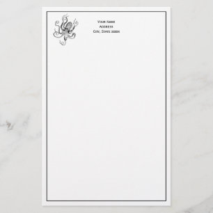Vintager stilisierter Oktopus Zeichnend #1 Briefpapier