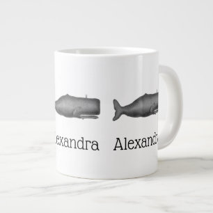 Vintager stilisierter Wal #1 N aus dem 19. Jahrhun Jumbo-Tasse