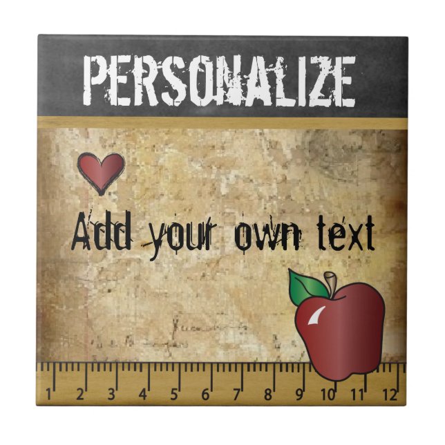 Vintager Stillehrer Fliese (Vorderseite)