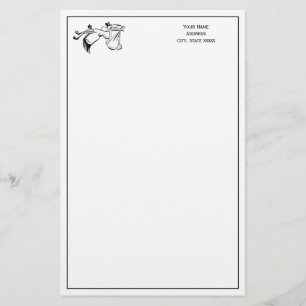 Vintager Storch für Baby #1 Briefpapier