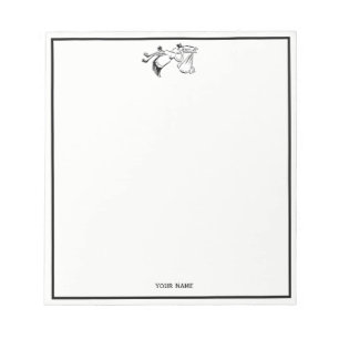 Vintager Storch für Baby #1 Notizblock