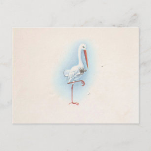 Vintager Storch Postkarte