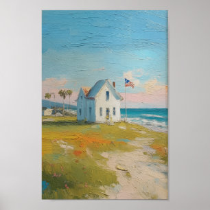 Vintager Strand 4. Juli Amerikanische Unabhängigke Poster