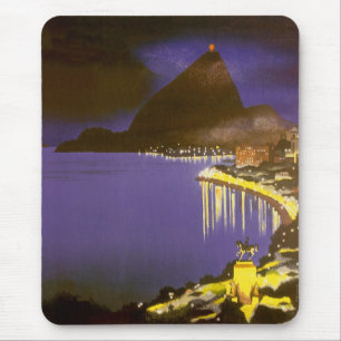 Vintager Strand am Abend in Rio de Janeiro, Brasil Mousepad