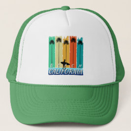 VINTAGER STRAND KALIFORNIEN PALMBÄUME TRUCKERKAPPE