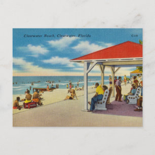Vintager Strand mit klarem Wasser, Florida Postkarte