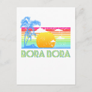 Vintager Strand von Bora Bora Postkarte