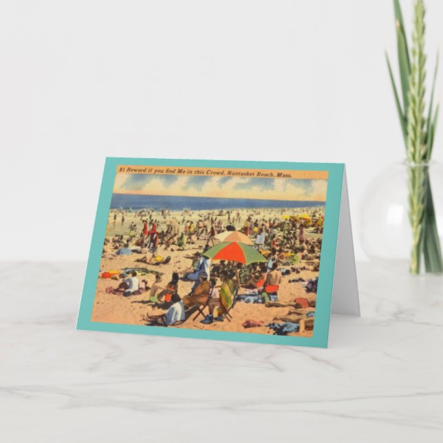Vintager Strand von Nantasket, Massachusetts Karte (Vorderseite)