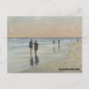 Vintager Strand von Old Orchard, Maine Postkarte