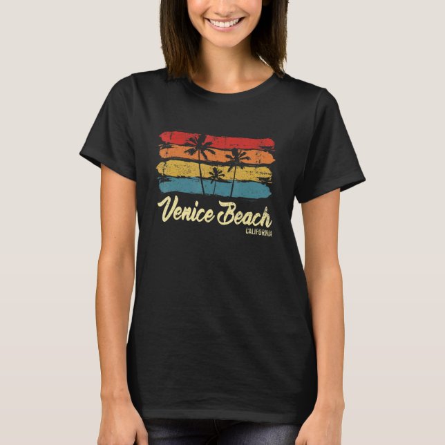 Vintager Strand von Venedig T-Shirt (Vorderseite)
