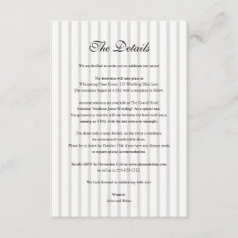 Vintager Streifen Altes Geld Hochzeitsdetails Foto Begleitkarte