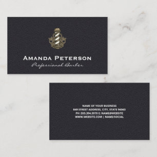 Vintager Streifen Lederuntergrund Visitenkarte