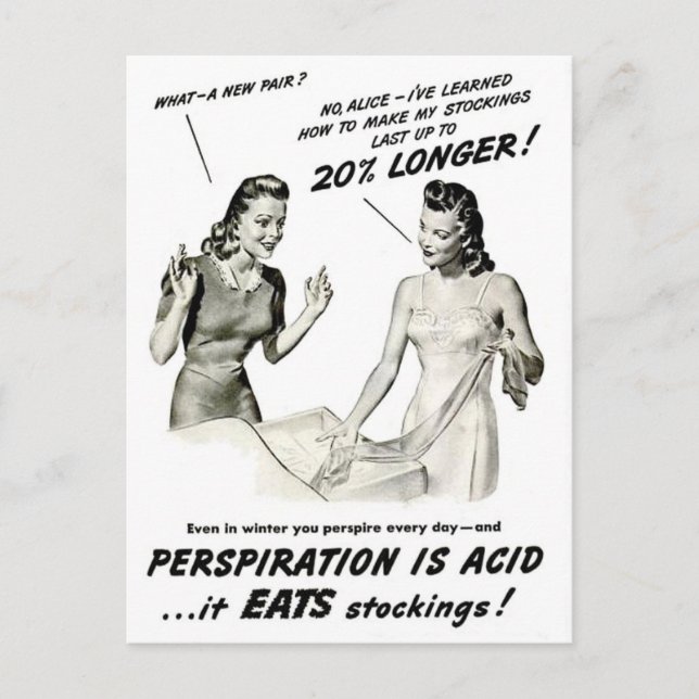 Vintager Strumpf Pantyschläuche Werbung Postkarte (Vorderseite)