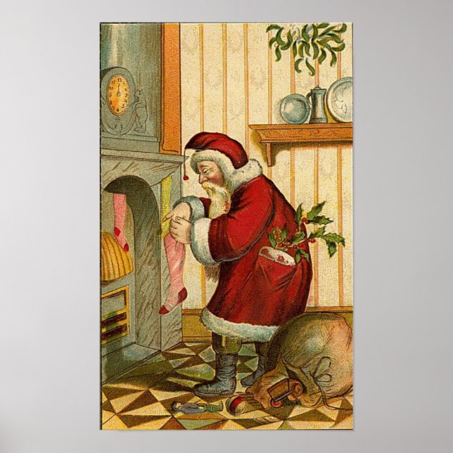 Vintager Strumpf Santa Filling Poster (Vorne)