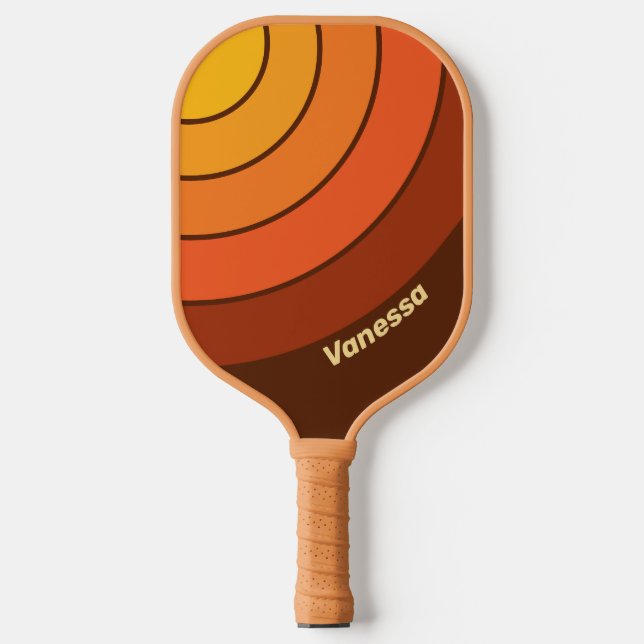 Vintager Stylesstreifen mit Namen Pickleball Schläger (Vorderseite)