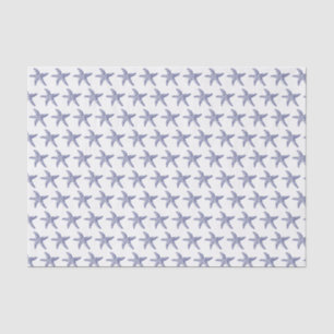 Vintager Stylisierte Blaue Seesterne Zeichnend Seidenpapier