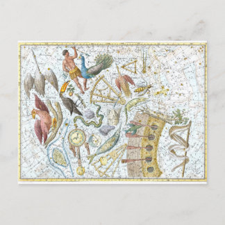 Vintager Südhimmelkonstellationen - Himmelskarte Postkarte