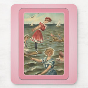 Vintager Sun-Badegast-Strand Mousepad