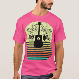 Vintager Sunset Rock und Roll Music Gitarre Premiu T-Shirt
