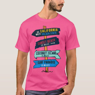 Vintager Surf-Aufkleber California Beach Wood-Zeic T-Shirt