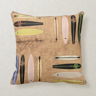 Vintager Surfbrett-Pilz Kissen