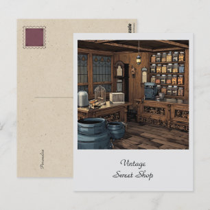 Vintager Sweet Shop General Store Personal Postkarte