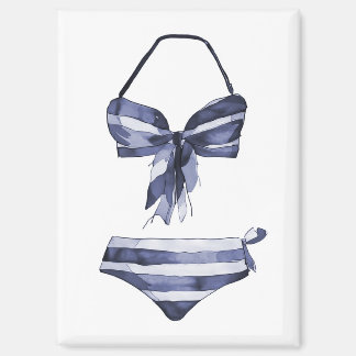 Vintager Swimsuit Navy Bikini Magnet