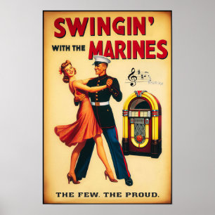 Vintager Swing-Tanzgesang für den Militärdienst Poster