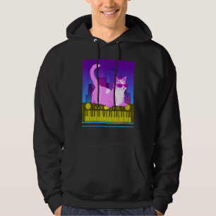 Vintager Synthesizer Katzenretro Synth Vaporwave-S Hoodie