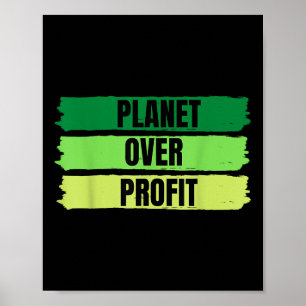 Vintager T - Shirt 2022 Planet Over Profit Earth D Poster