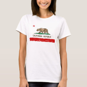 Vintager T - Shirt der Staatsflagge in Kalifornien
