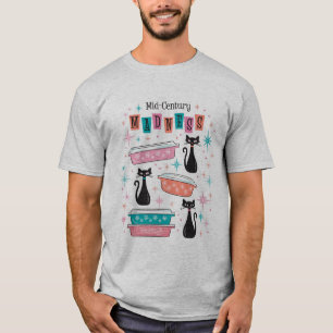 Vintager T - Shirt für Schwarze Katzen Pyrex Mens