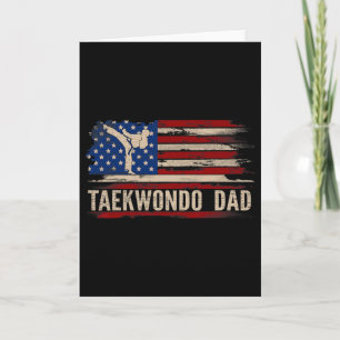 Vintager Taekwondo-Vater American Usa Flag Sports Karte