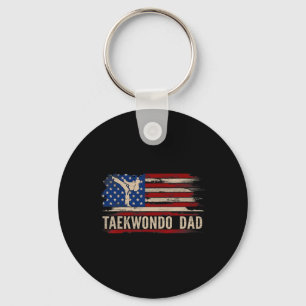 Vintager Taekwondo-Vater American Usa Flag Sports  Schlüsselanhänger