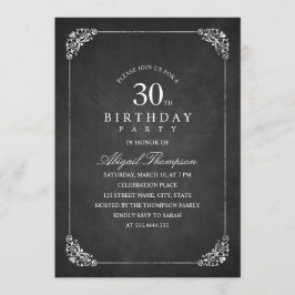 Vintager Tafel-Erwachsen-30. Geburtstags-Party Einladung