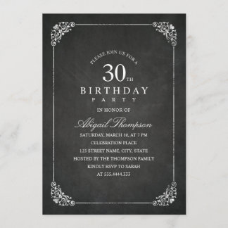 Vintager Tafel-Erwachsen-30. Geburtstags-Party Einladung