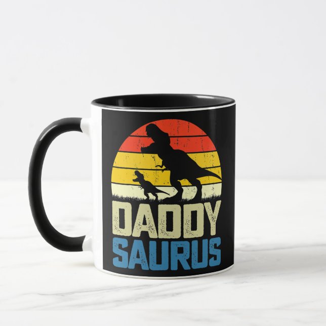 Vintager Tag der Daddysaurus-Fathers  Tasse (Links)