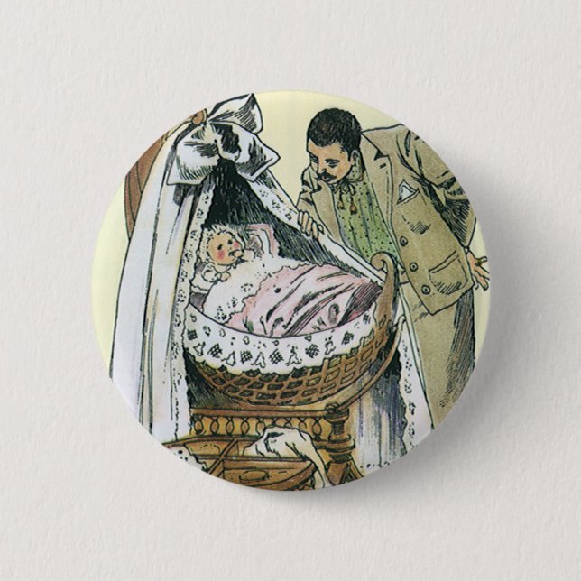 Vintager Tag der glücklichen Väter, Viktorianische Button (Vorderseite)