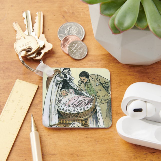 Vintager Tag der glücklichen Väter, Viktorianische Schlüsselanhänger (Schreibtisch)